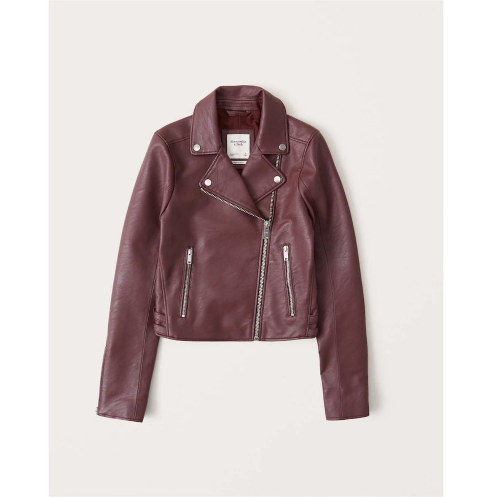 NEW Abercrombie (A&F) Leather Moto Jacket - Picture 8 of 15